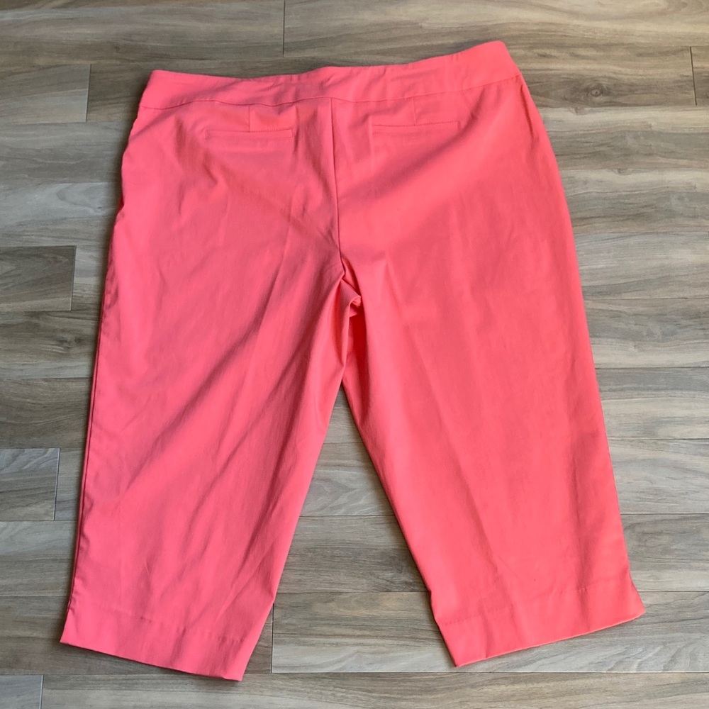 Zac & Rachel Mid-Rise Wide Crop Pant with stretch sugar coral 24W - Picture 11 of 17